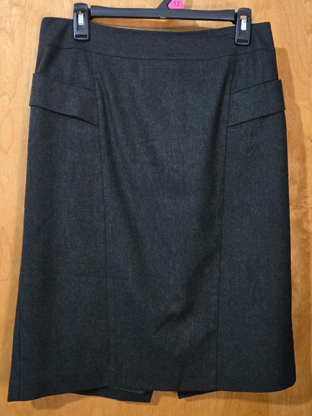 Ann Taylor Dark Gray Wool Blend Pencil Skirt Career Work Size 8